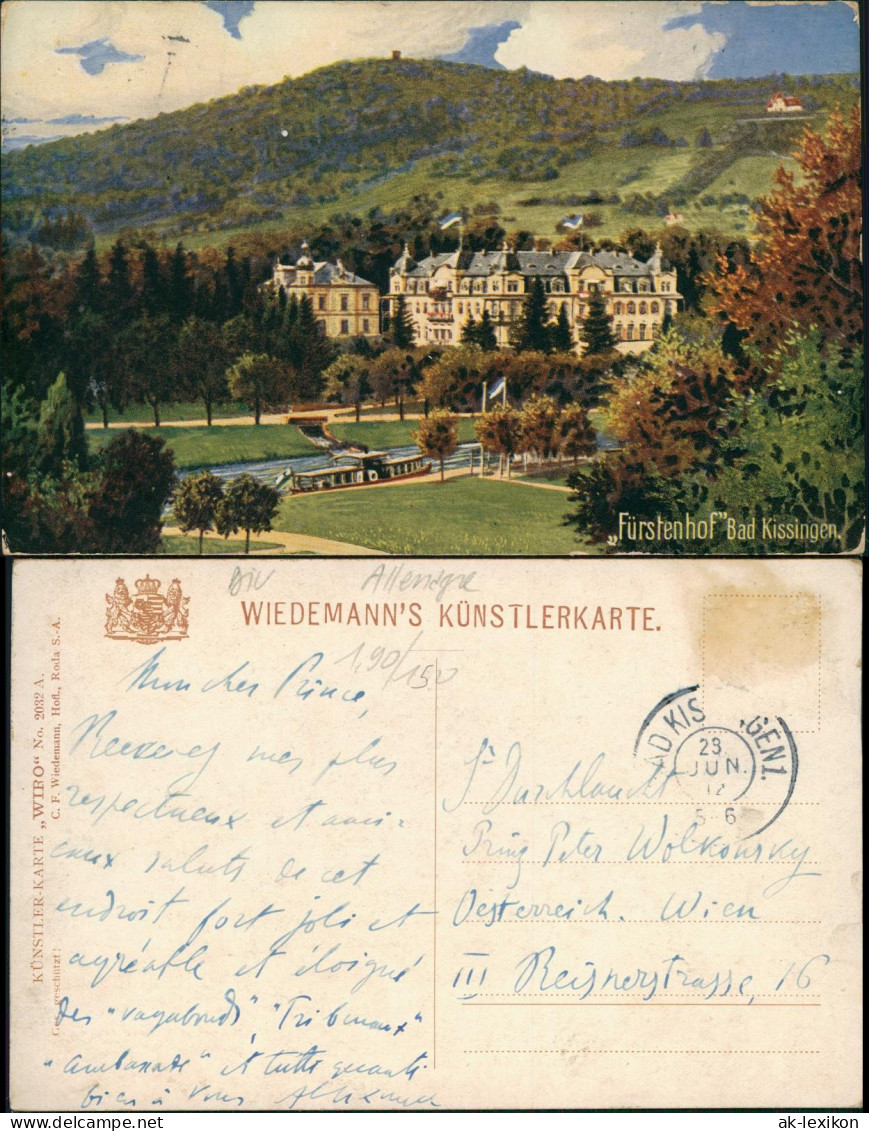 Bad Kissingen Fürstenhof, Dampfer 1912  Gel. An Prinz Pierre Wolkonsky - Bad Kissingen