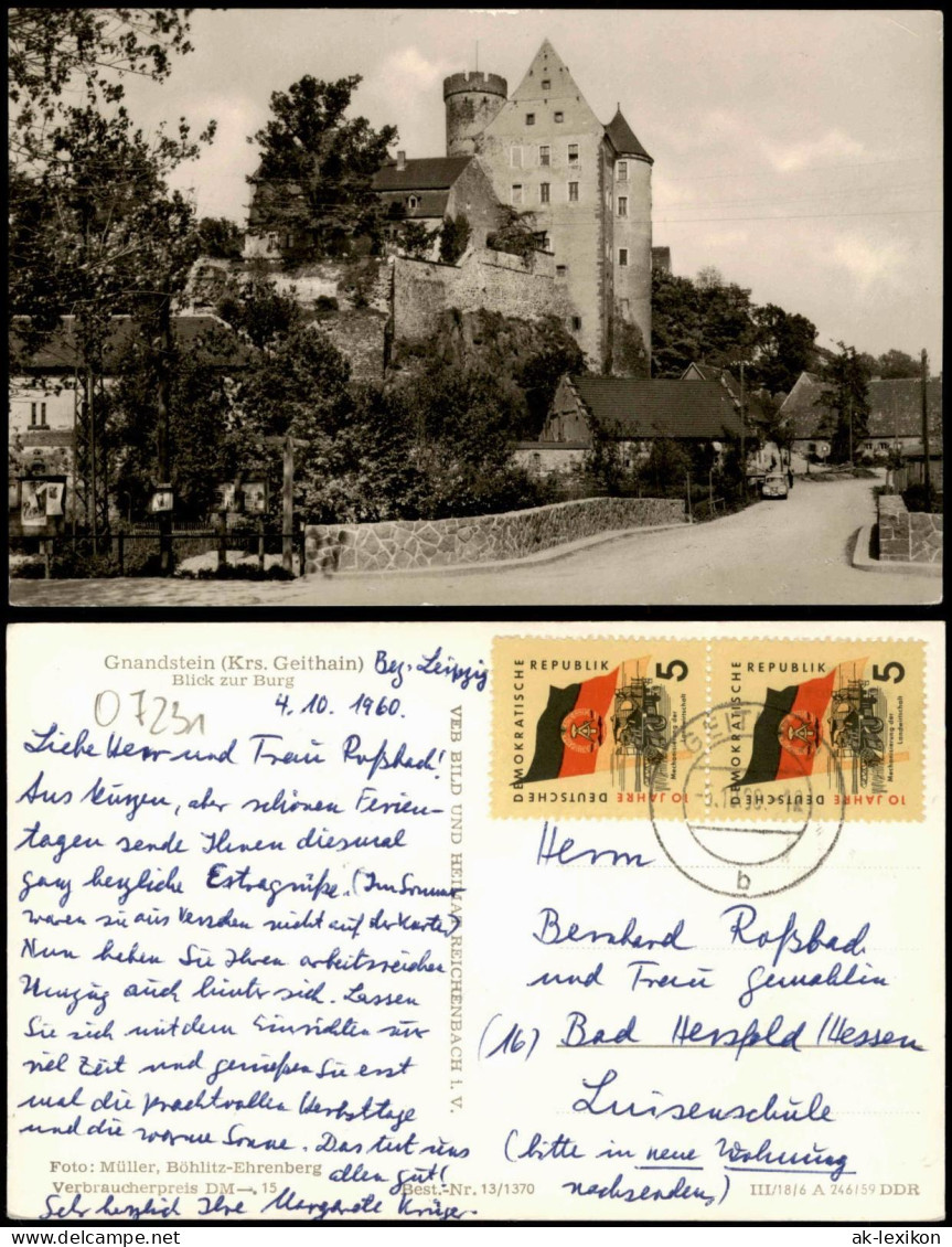 Ansichtskarte Gnandstein-Kohren-Sahlis Burg Gnandstein 1959 - Kohren-Sahlis