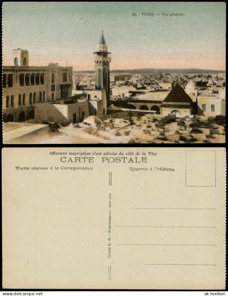 Postcard Tunis تونس Vue Générale. 1923 - Tunesien