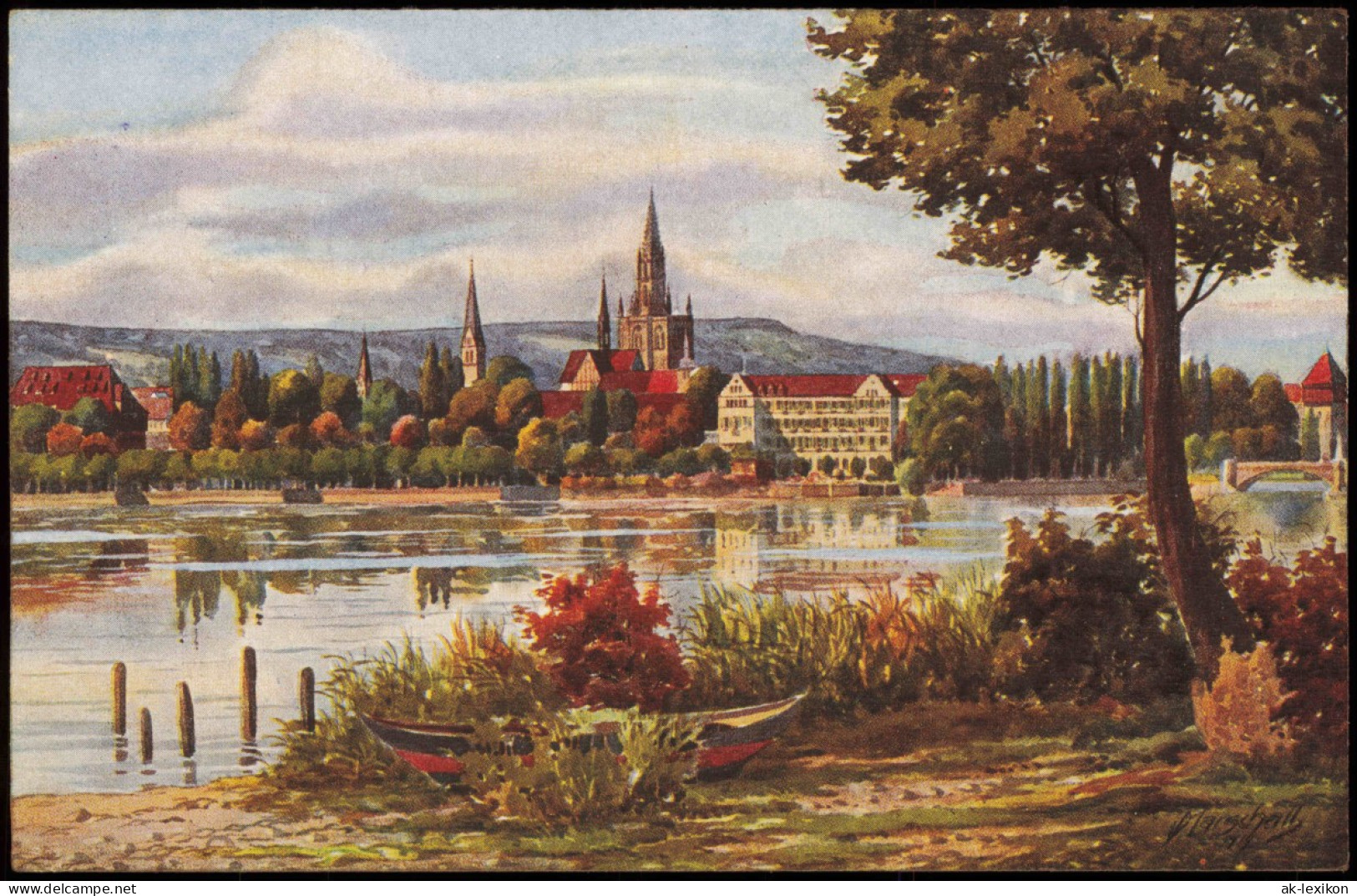 Ansichtskarte Konstanz Stadt Künstlerkarte Gemalt Von V. Marschall. 1915 - Konstanz