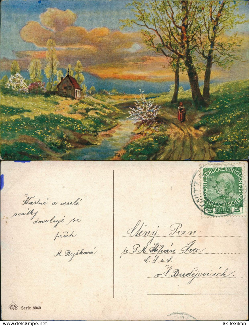 Ansichtskarte  Künstlerkarte Stimmungsbild An Der Kapelle 1912 - 1900-1949