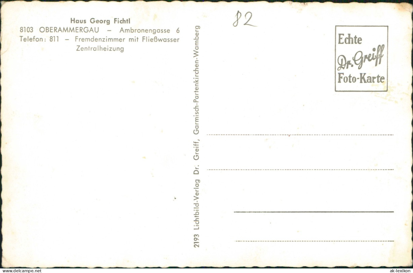 Ansichtskarte Oberammergau Haus Georg Fichtl Pension Im Winter 1961 - Oberammergau