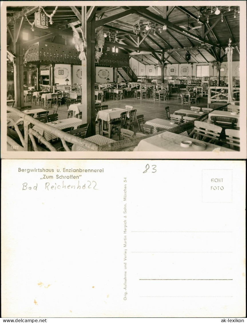 Ansichtskarte Bad Reichenhall Bergwirtshaus U. Enzianbrennerei - Gastraum 1961 - Bad Reichenhall