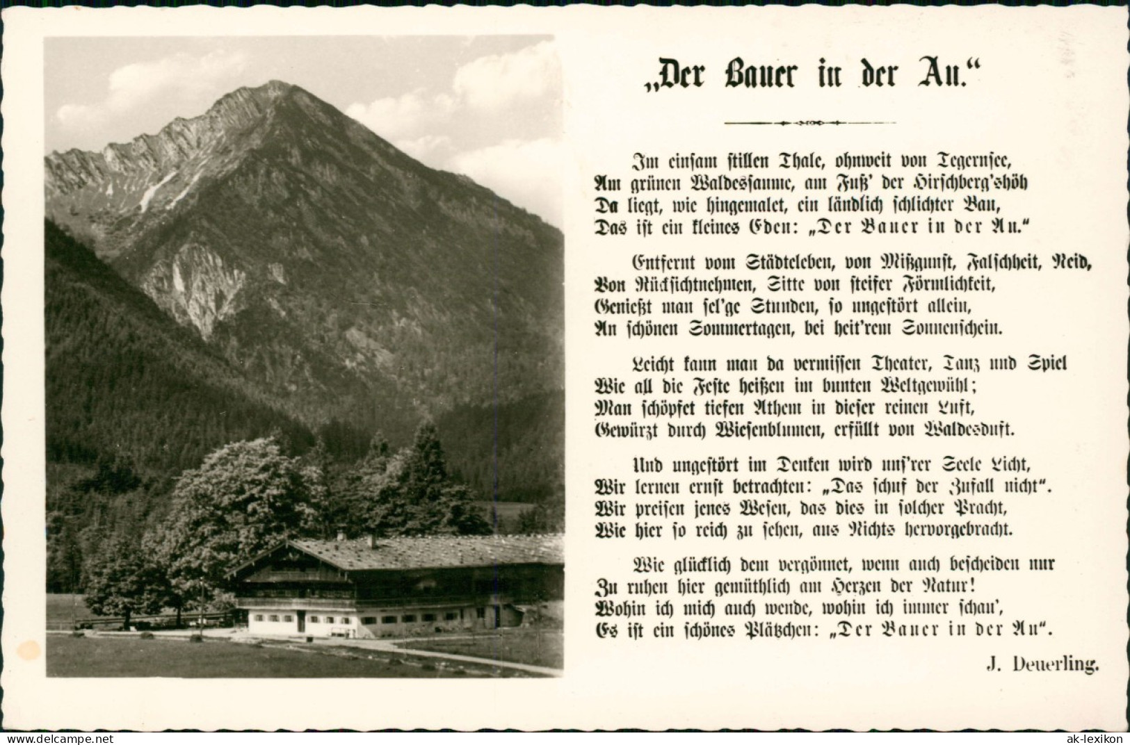 Ansichtskarte Bad Wiessee Bergasthaus In Der Au - Liedkarte 1962 - Bad Wiessee