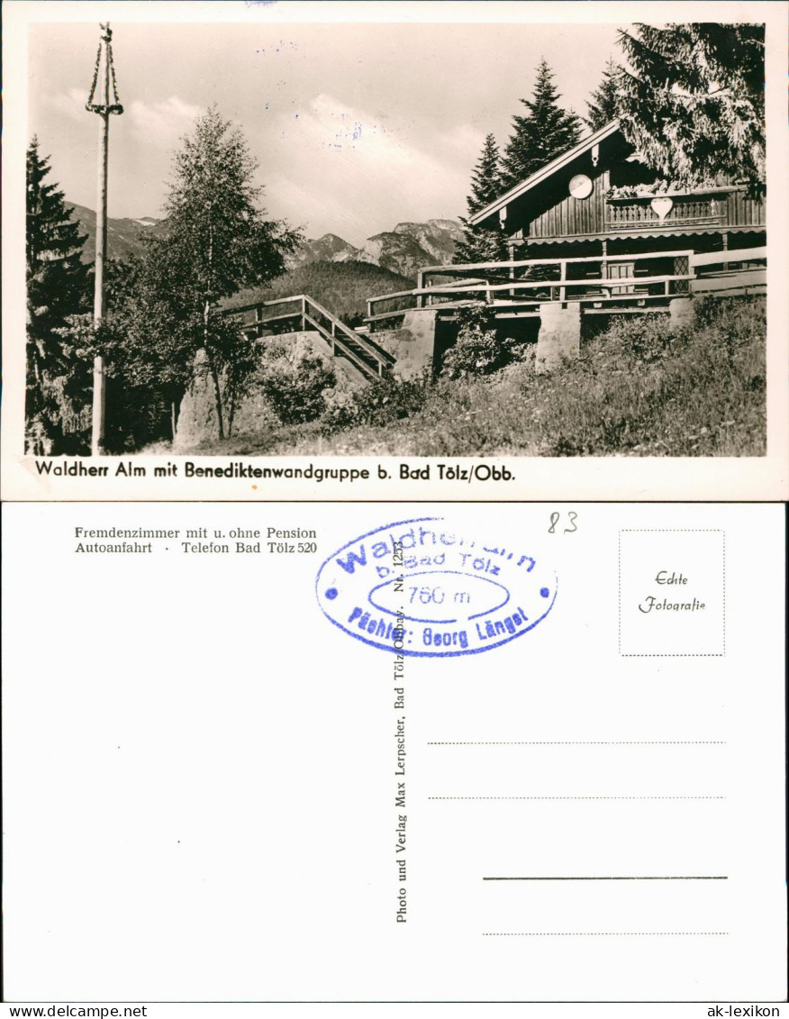 Ansichtskarte Bad Tölz Waldherr Alm - Fotokarte 1962 - Bad Toelz