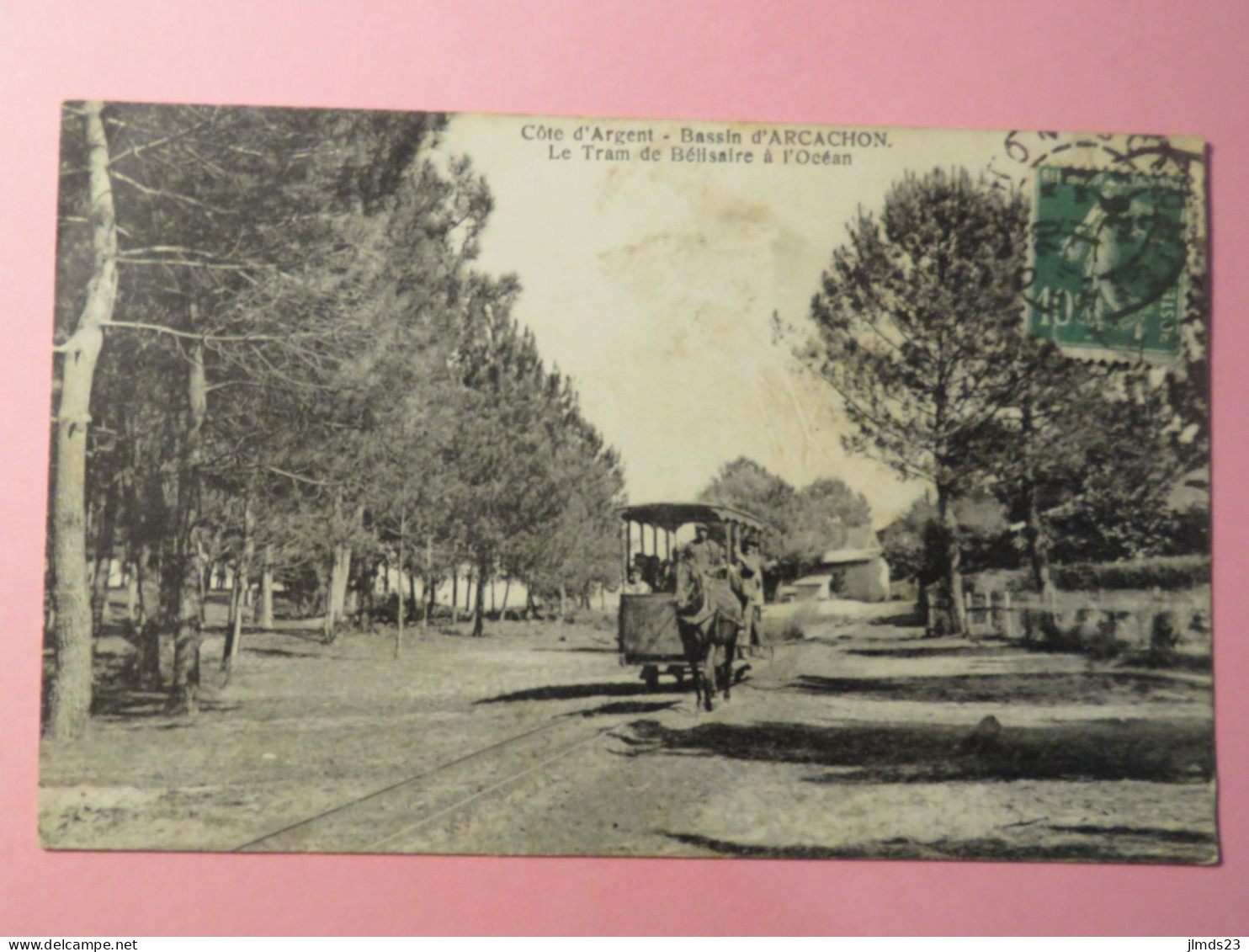 ARCACHON, GIRONDE, LE TRAM DE BELISAIRE A L'OCEAN, CPA - Arcachon