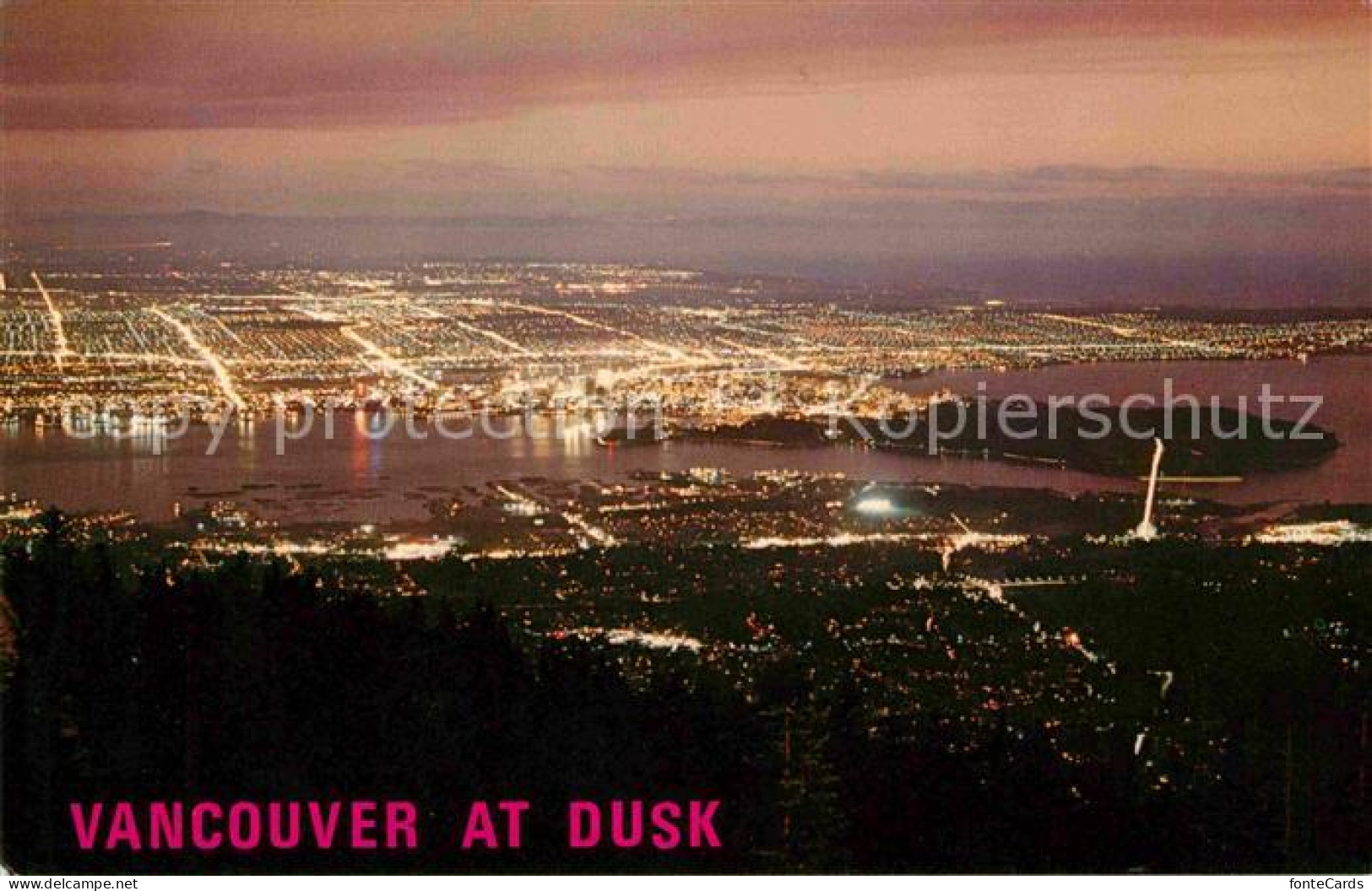 72649172 Vancouver British Columbia Night View At Dusk From Top Of Grouse Vancou - Unclassified