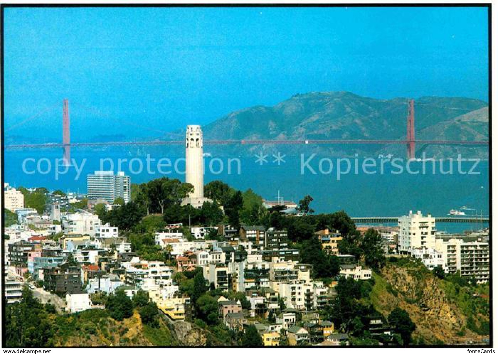 72644008 San_Francisco_California Coit Tower Golden Gate Bridge - Other & Unclassified