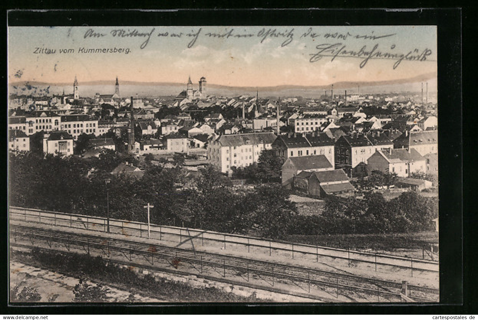 AK Zittau, Stadt Vom Kummersberg  - Zittau