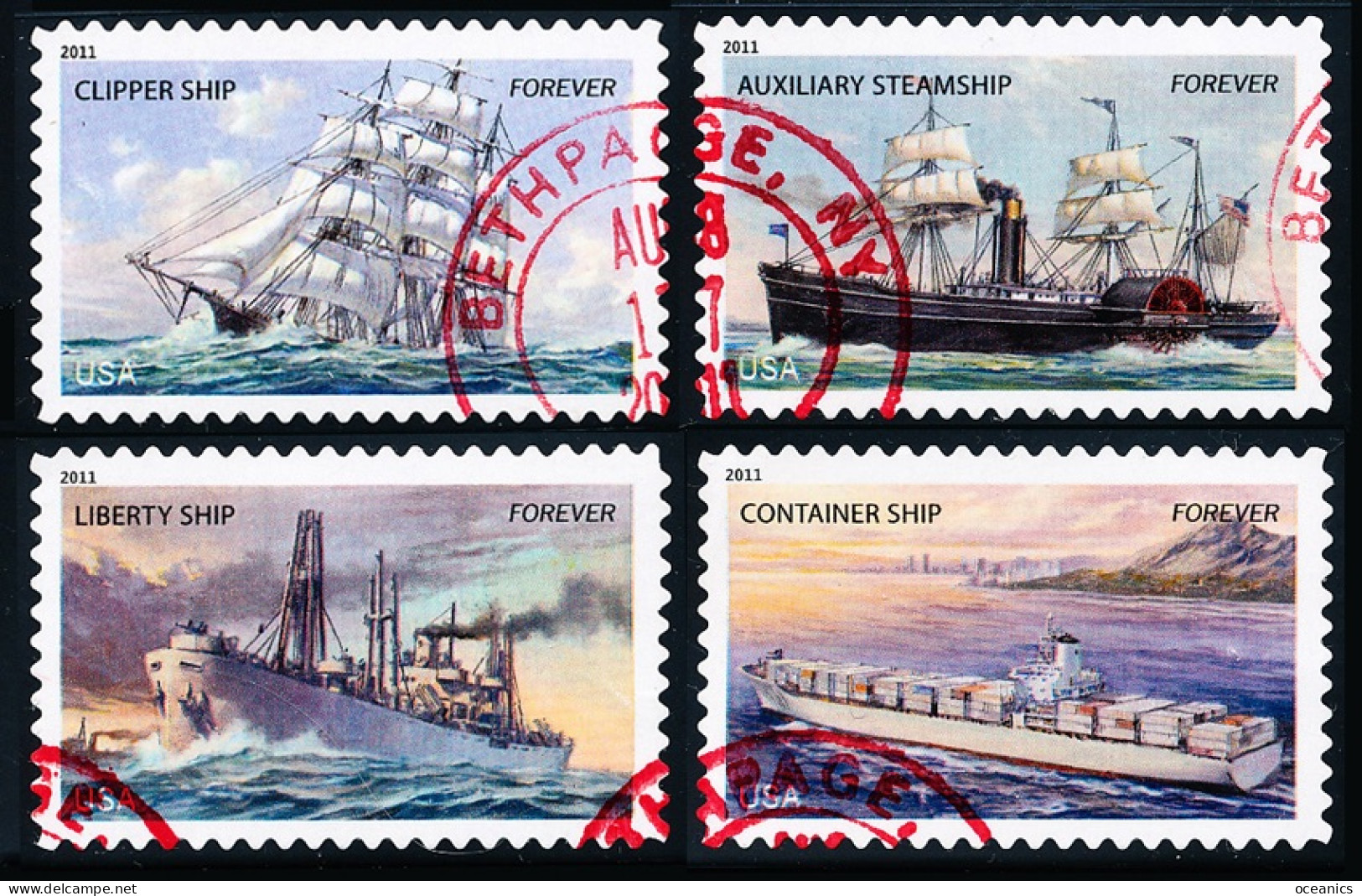 Etats-Unis / United States (Scott No.4548-51 - Bateau / Ship) (o) Set Of 4 - Oblitérés