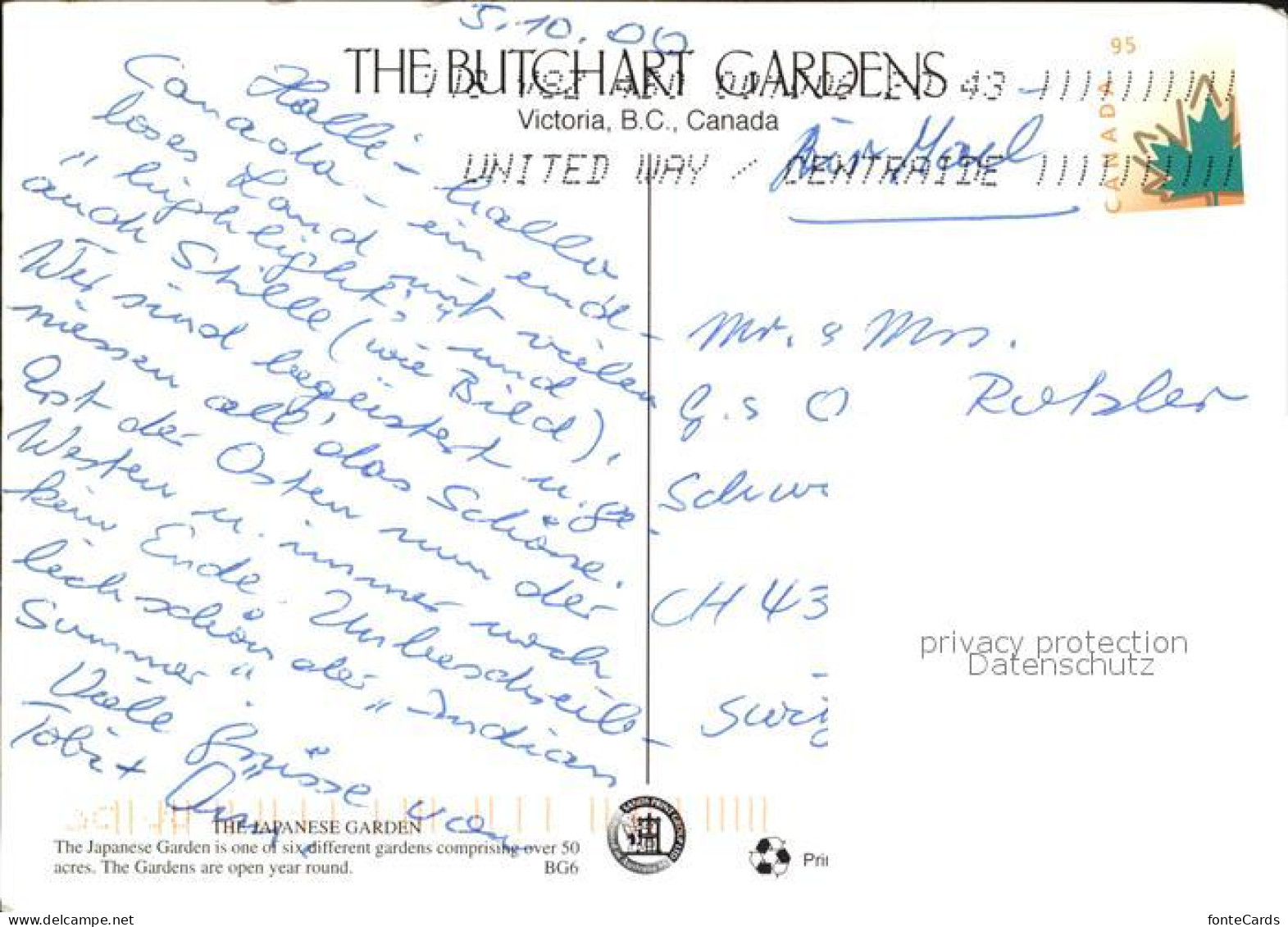 72537561 Victoria British Columbia The Butchart Gardens Victoria British Columbi - Unclassified