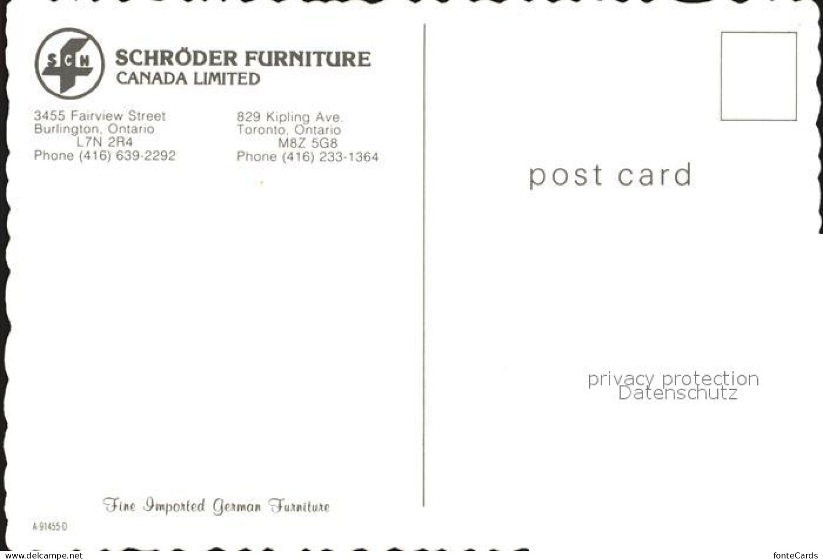72535845 Burlington Ontario Schroeder Furniture Canada Limited Burlington Ontari - Non Classés