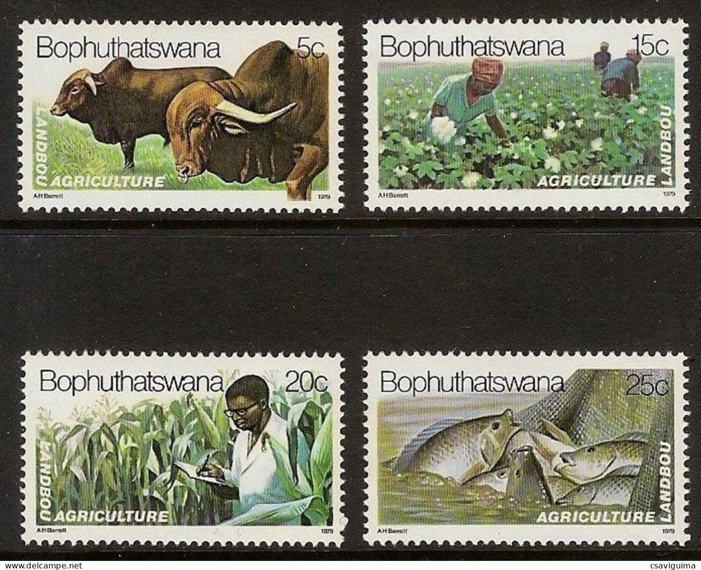 Bophuthatswana - 1979 - Fish, Mammals - Yv 51/54 - Agricultura