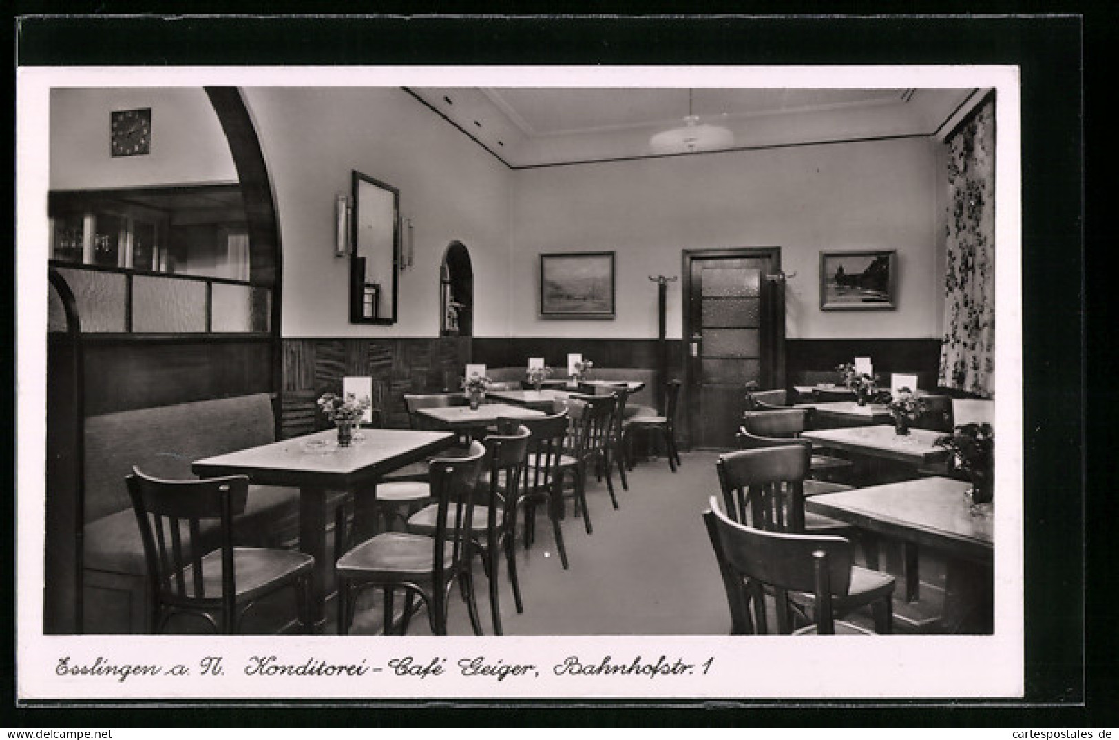 AK Esslingen A. N., Konditorei-Café Geiger, Bahnhofstrasse 1  - Esslingen