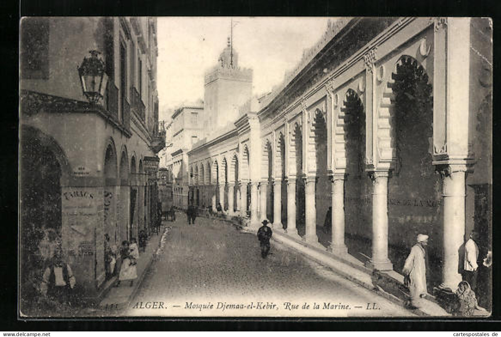 CPA Alger, Mosquèe Djemaa-el-Kebir, Rue De La Marine  - Algiers