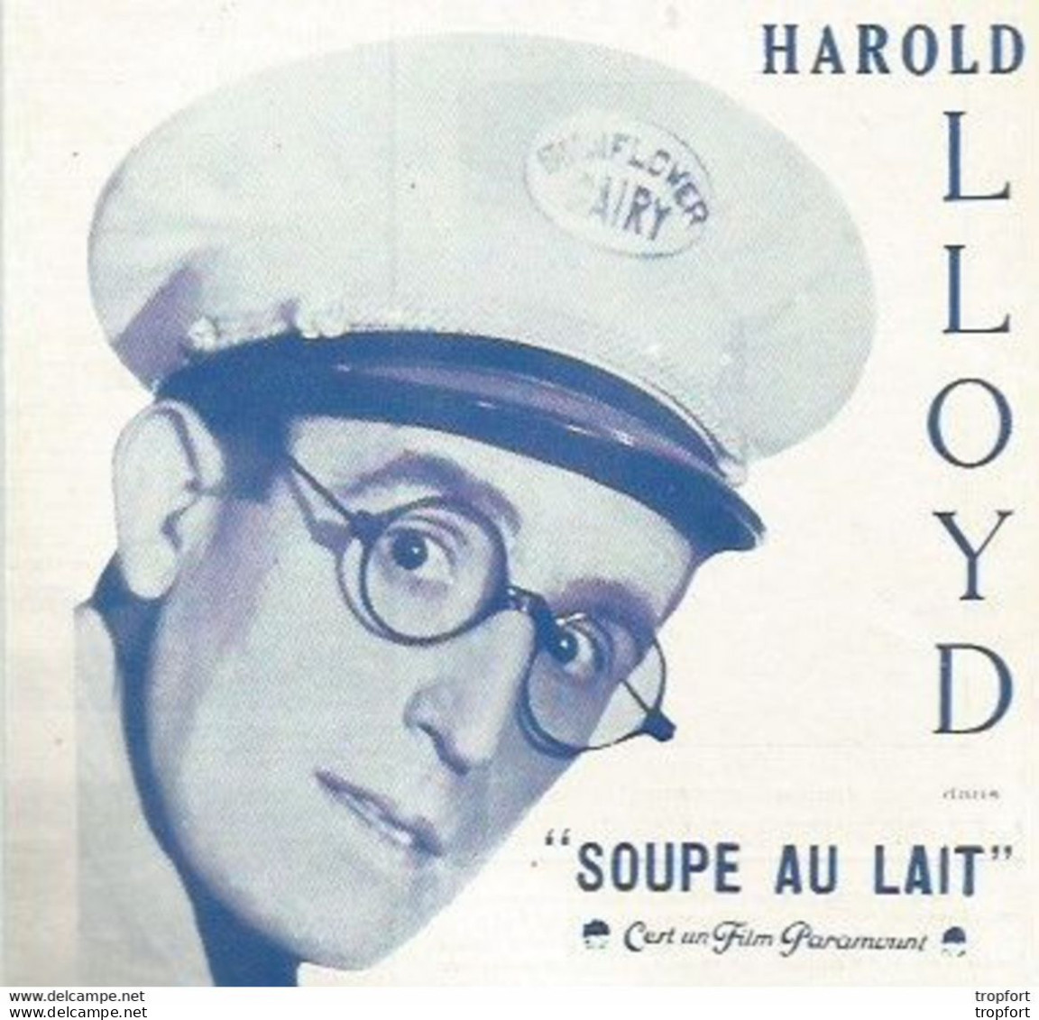 Bb // Vintage // Old French Movie Program Paramount 1936 / Programme Cinéma Harold LLOYD // FERNANDEL - Programmes