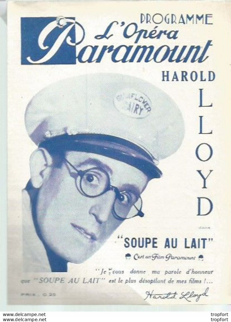 Bb // Vintage // Old French Movie Program Paramount 1936 / Programme Cinéma Harold LLOYD // FERNANDEL - Programme