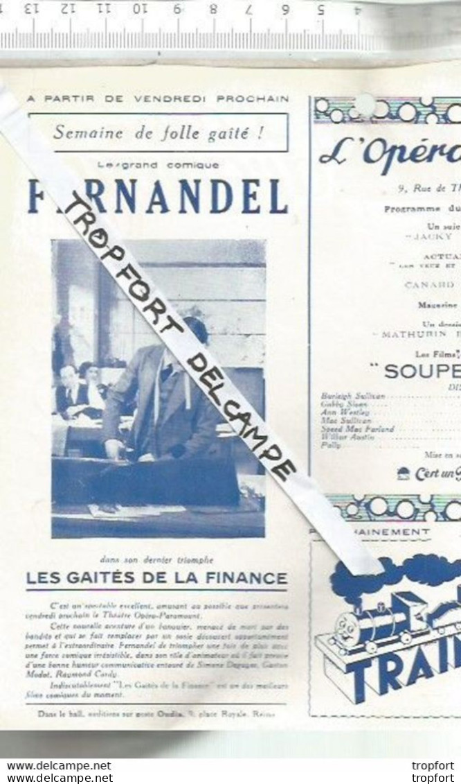 Bb // Vintage // Old French Movie Program Paramount 1936 / Programme Cinéma Harold LLOYD // FERNANDEL - Programmes
