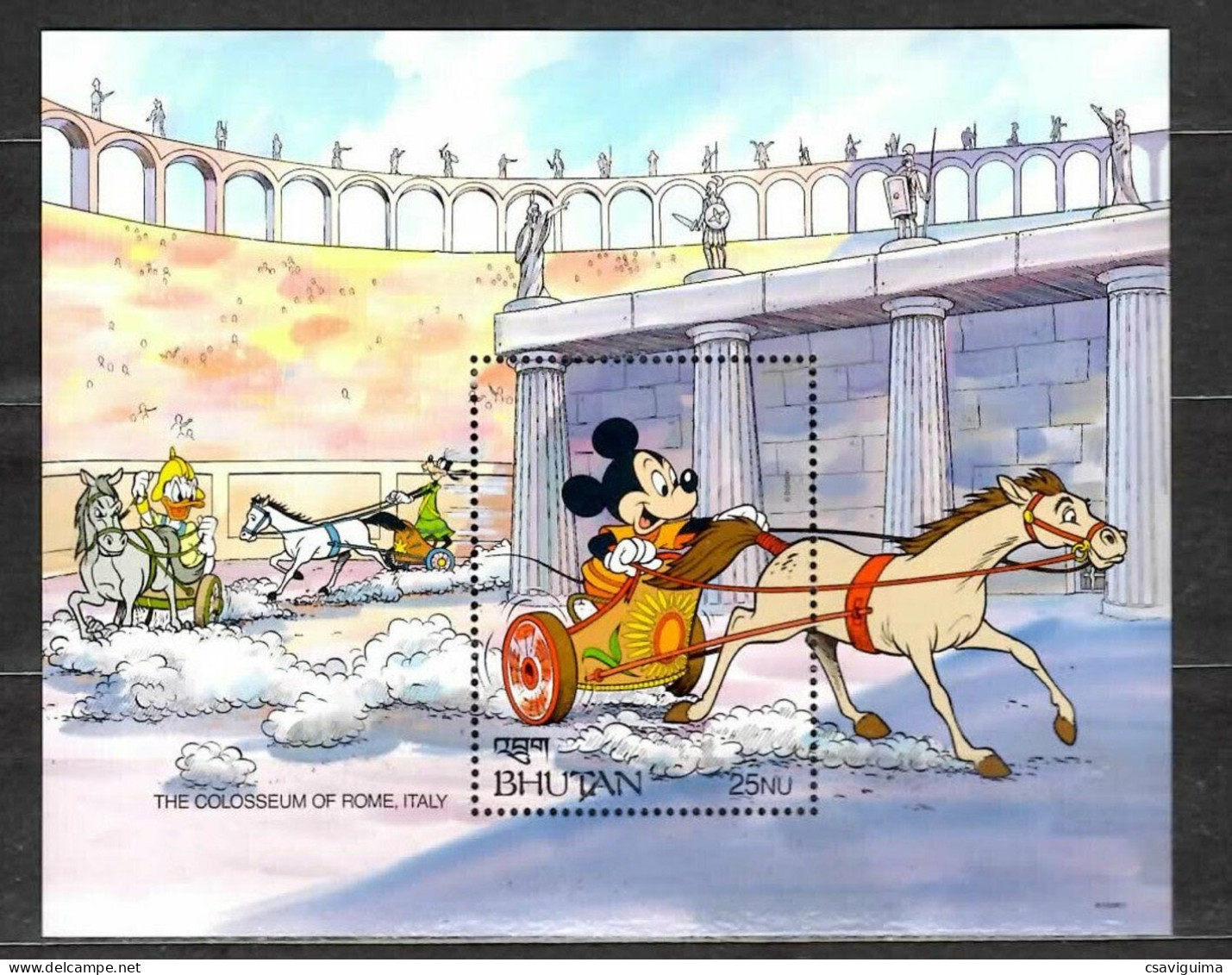 Bhutan (Bhoutan) - 1991 - Disney: The Colosseum Of Rome - Yv Bf 268 - Disney