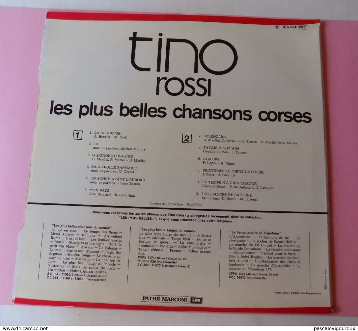 Disque Vinyle 33T Tino Rossi – Les Plus Belles Chansons Corses - Altri - Francese