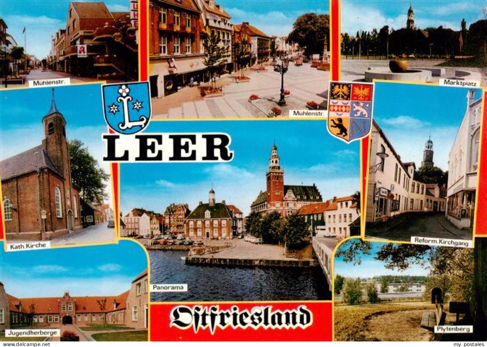 73930633 Leer_Ostfriesland Muehlenstrasse Kath Kirche Jugendherberge Marktplatz  - Leer