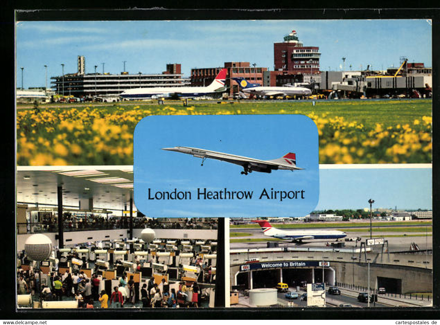 AK London, Heathrow Airport, Vier Ansichten Vom Flughafen  - Sonstige & Ohne Zuordnung