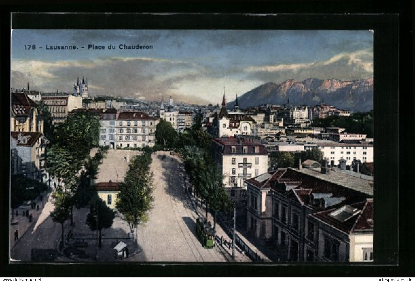 AK Lausanne, Place Du Chauderon, Strassenbahn  - Strassenbahnen
