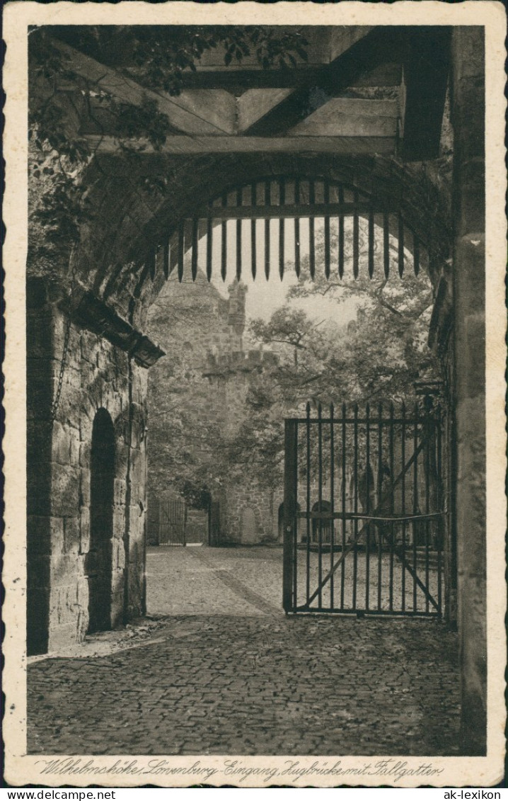 Bad Wilhelmshöhe-Kassel Cassel Löwenburg, Eingang, Zugbrücke Mit Fallgatter 1925 - Kassel