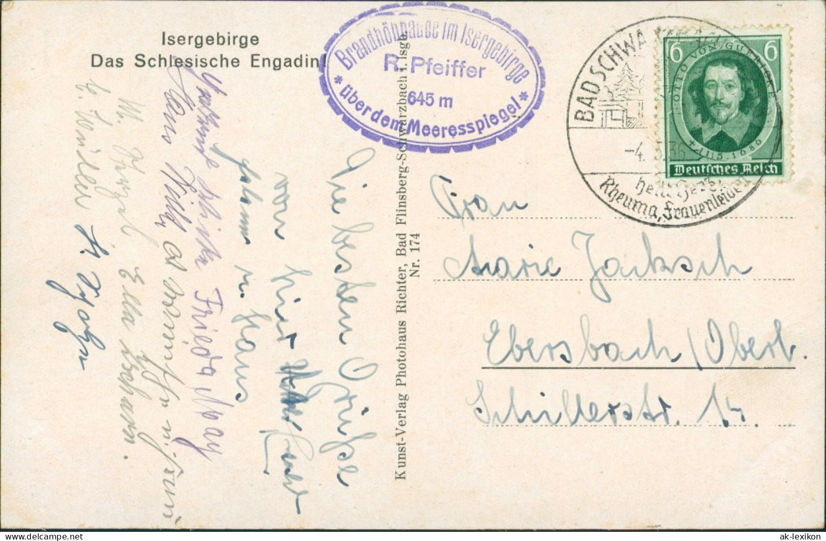 Bad Schwarzbach-Bad Flinsberg Czerniawa-Zdrój Świeradów-Zdrój Brandhöhbaude 1935 - Schlesien