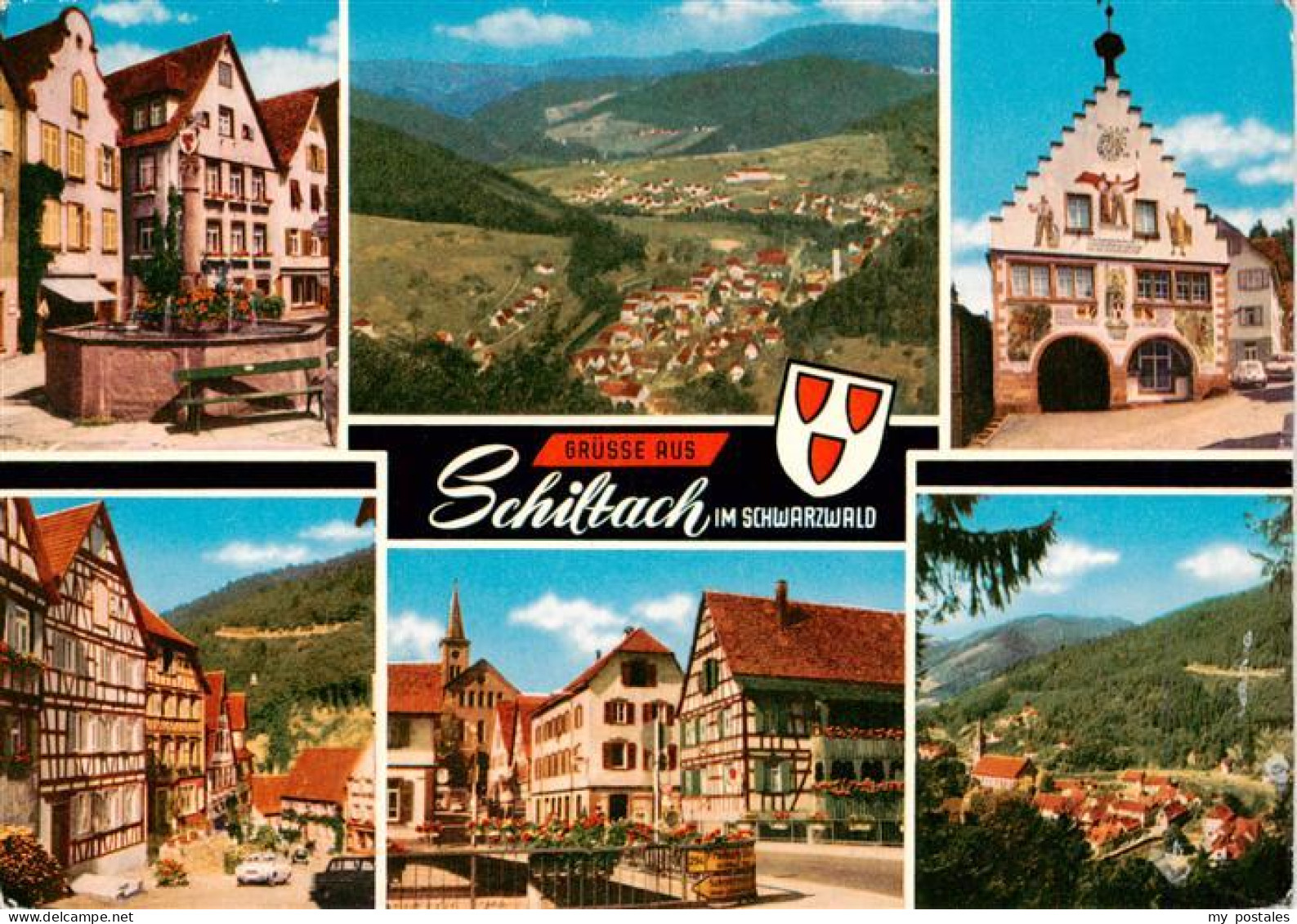 73930394 Schiltach Motive Ortszentrum Fachwerkhaeuser Panorama Landschaft Schwar - Schiltach