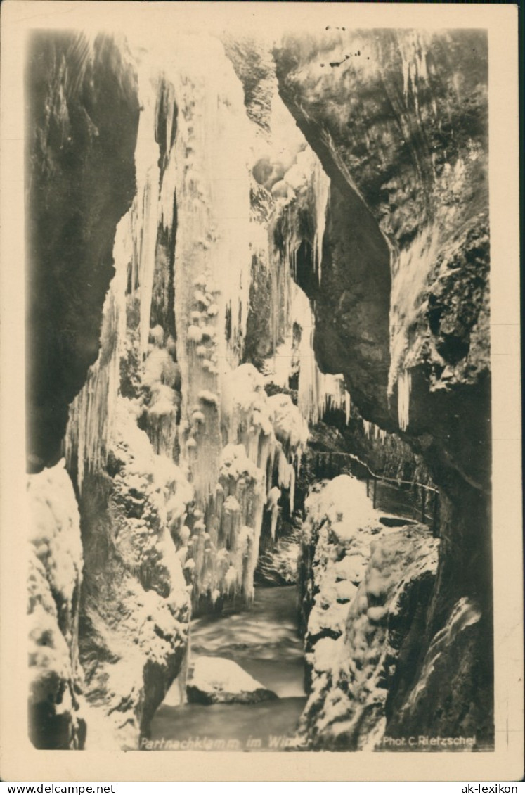 Garmisch-Partenkirchen Partnachklamm Vereist, Frozen River Falls, Waterfall 1930 - Garmisch-Partenkirchen