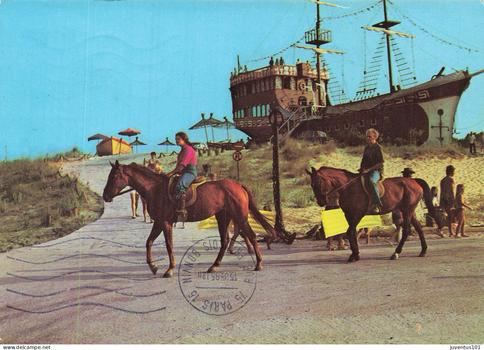 CPSM Slantchev Briag, The "Frigat" Restaurant, Horse Riding-Timbre   L2871 - Bulgarie