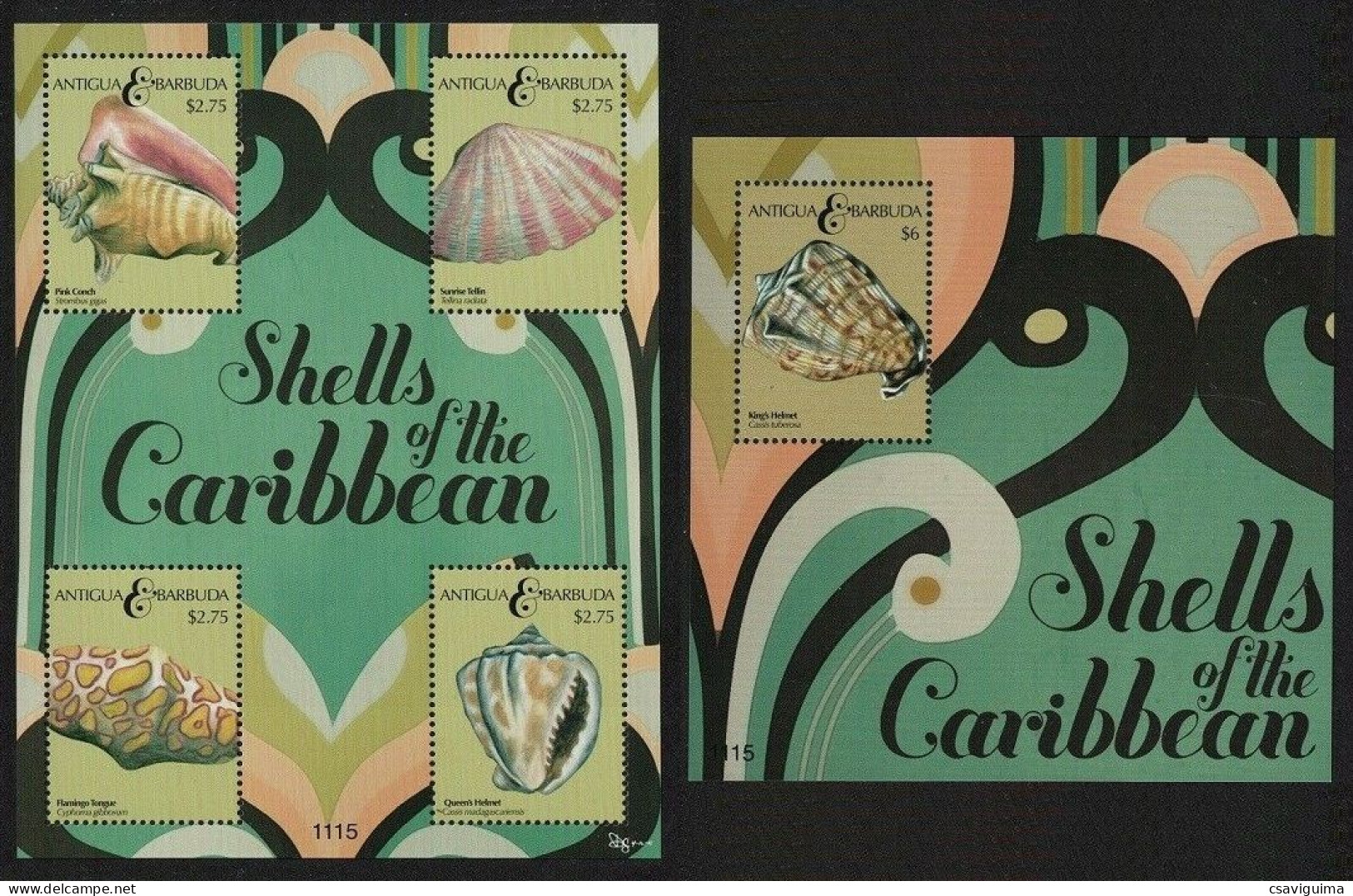 Antigua & Barbuda - 2011 - Shells Of The Caribbean - Yv 4181/84 + Bf 471 - Coquillages
