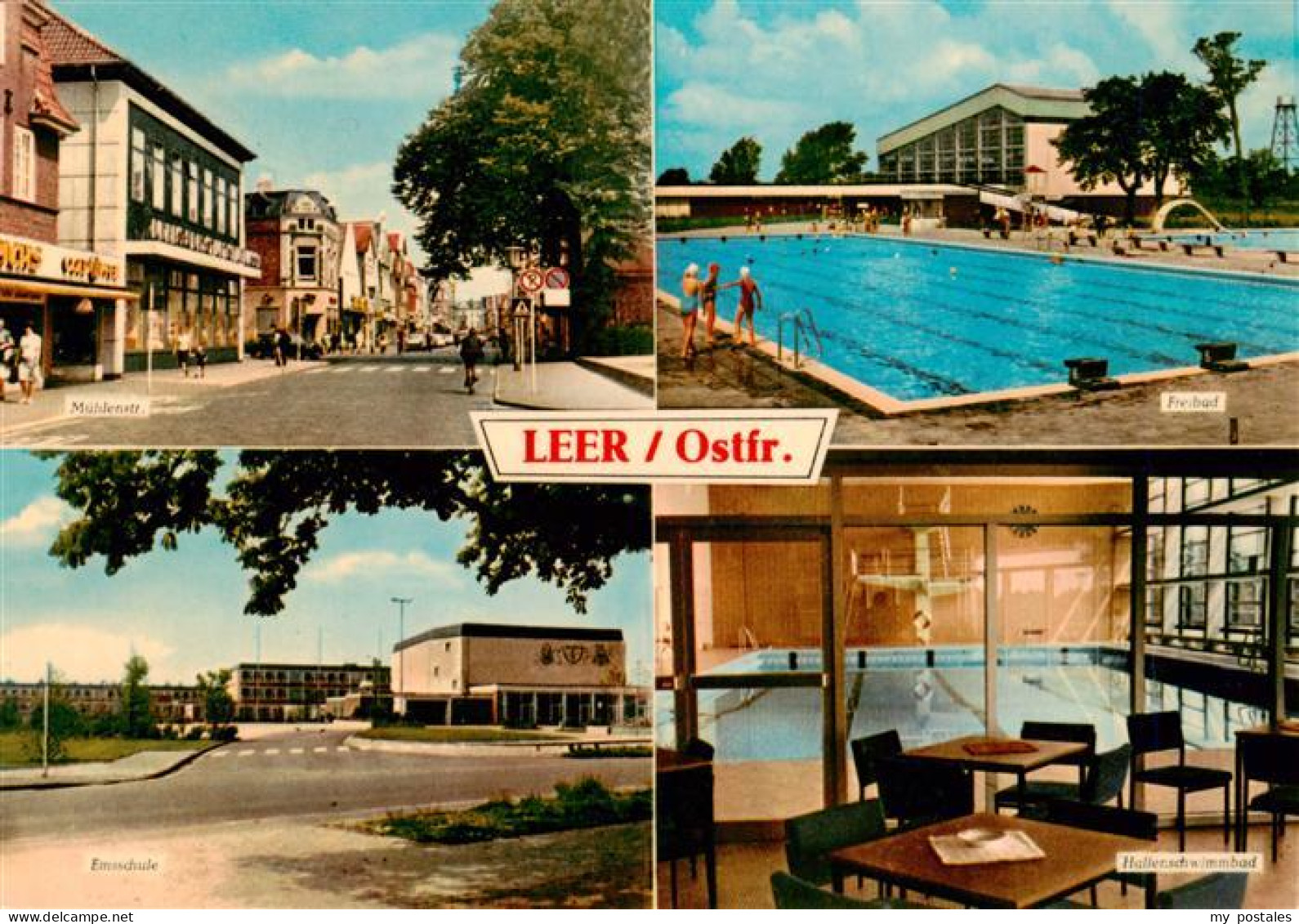 73930303 Leer_Ostfriesland Muehlenstrasse Freibad Emsschule Hallenschwimmbad - Leer