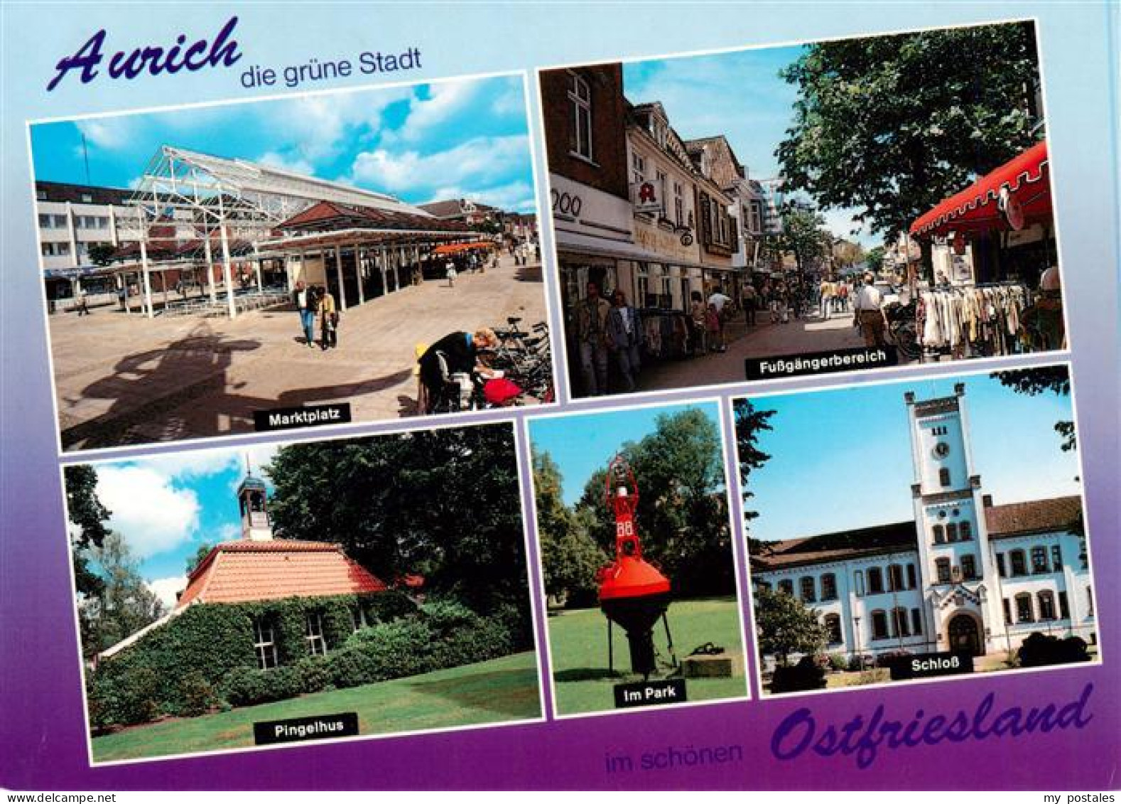 73930289 Aurich_Ostfriesland Marktplatz Fussgaengerzone Pingelhus Im Park Schlos - Aurich