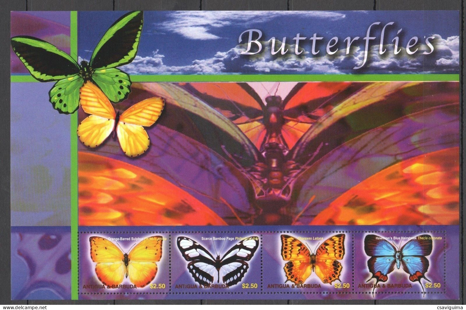 Antigua & Barbuda - 2003 - Butterflies - Yv 3431E/H - Vlinders