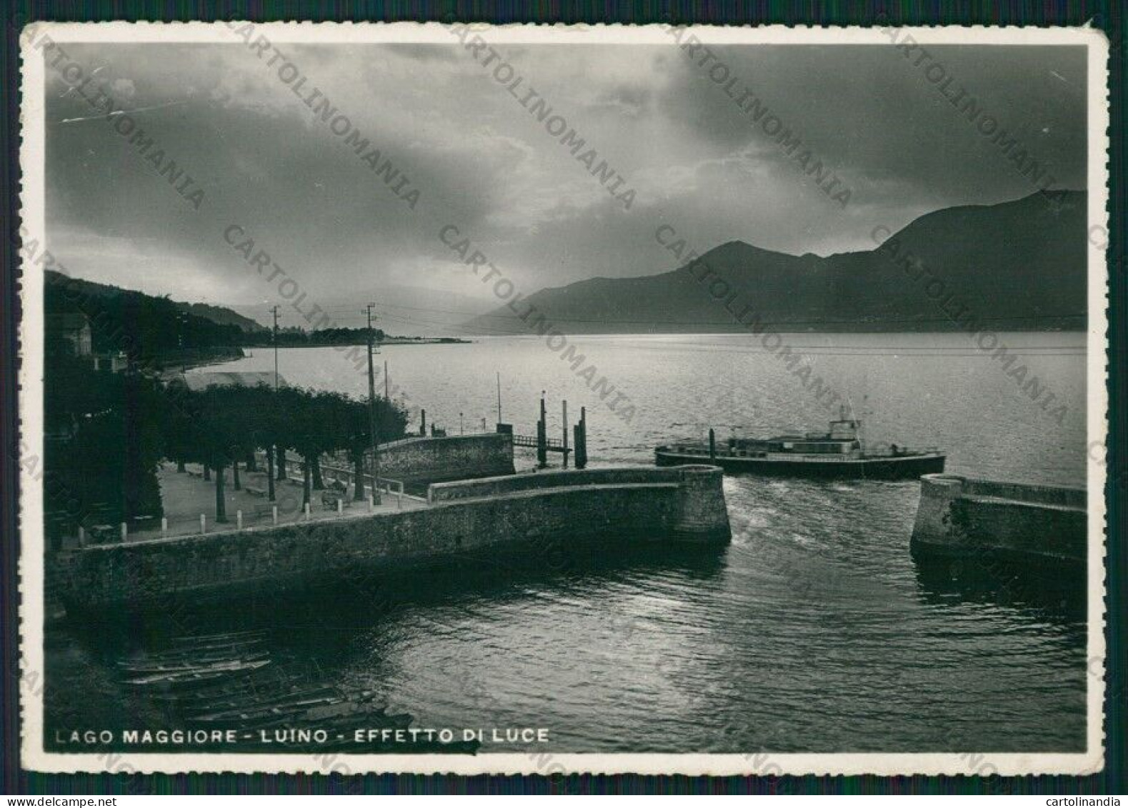 Varese Luino Lago Maggiore Battello PIEGHE Foto FG Cartolina KV9276 - Varese