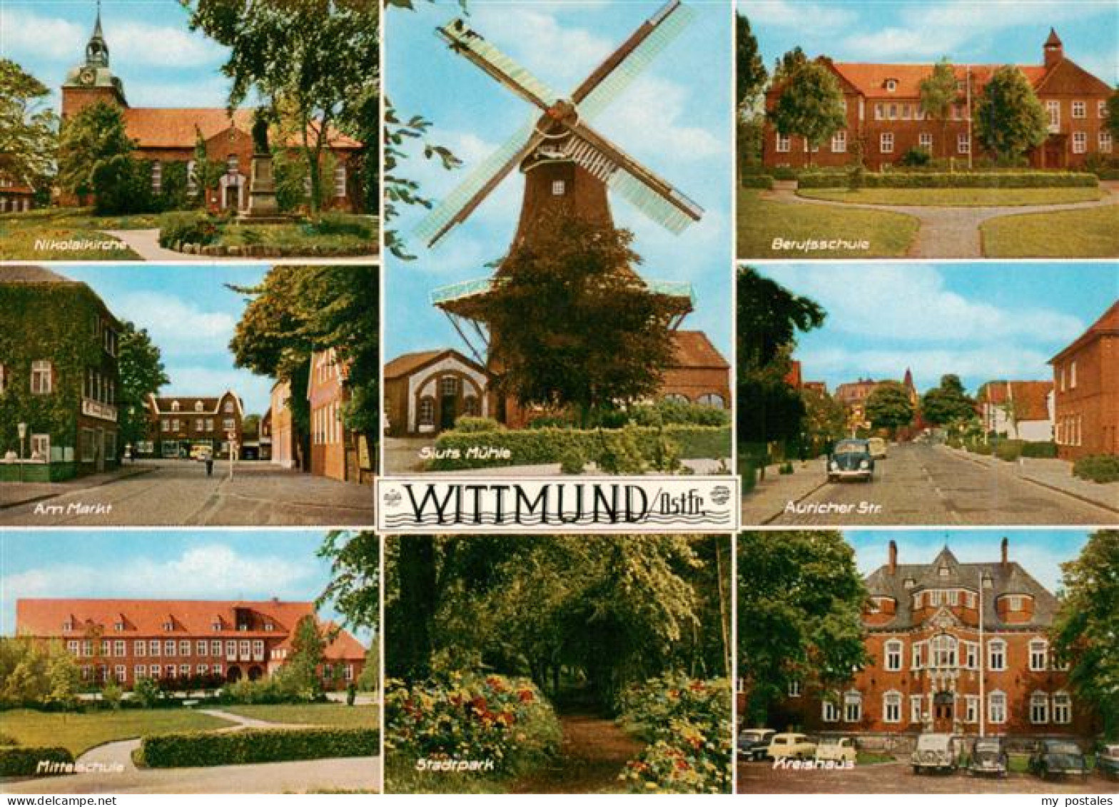 73930217 Wittmund Nikolaikirche Markt Mittelschule Siuts Muehle Stadtpark Berufs - Wittmund