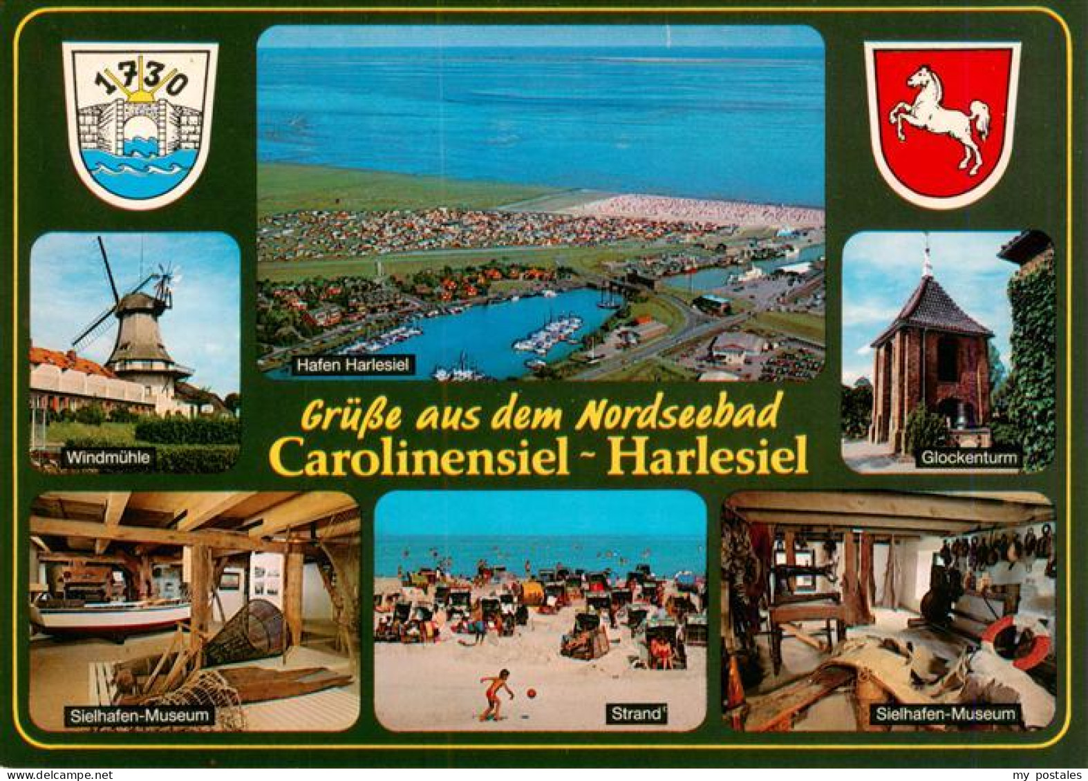 73930195 Carolinensiel-Harlesiel_Ostfriesland Windmuehle Hafen Harlesiel Glocken - Wittmund
