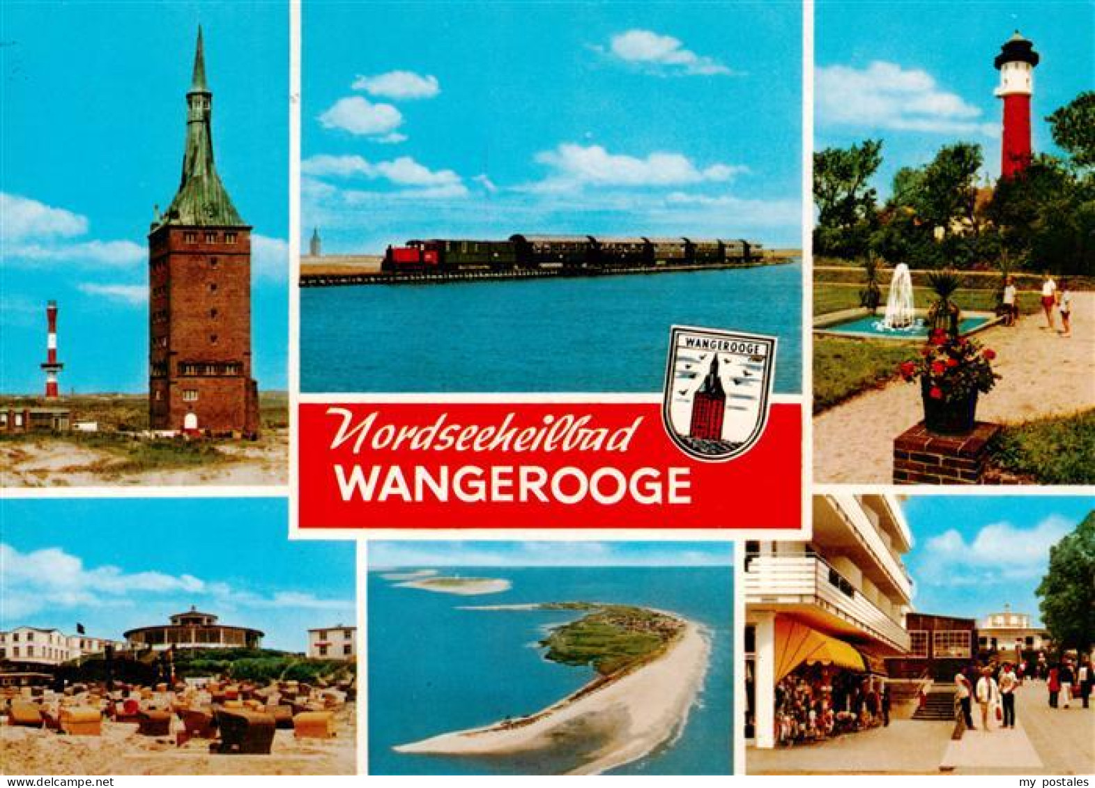 73930160 Wangerooge_Wangeroog_Nordseebad Leuchtturm Inselbahn Park Strandpartie  - Wangerooge