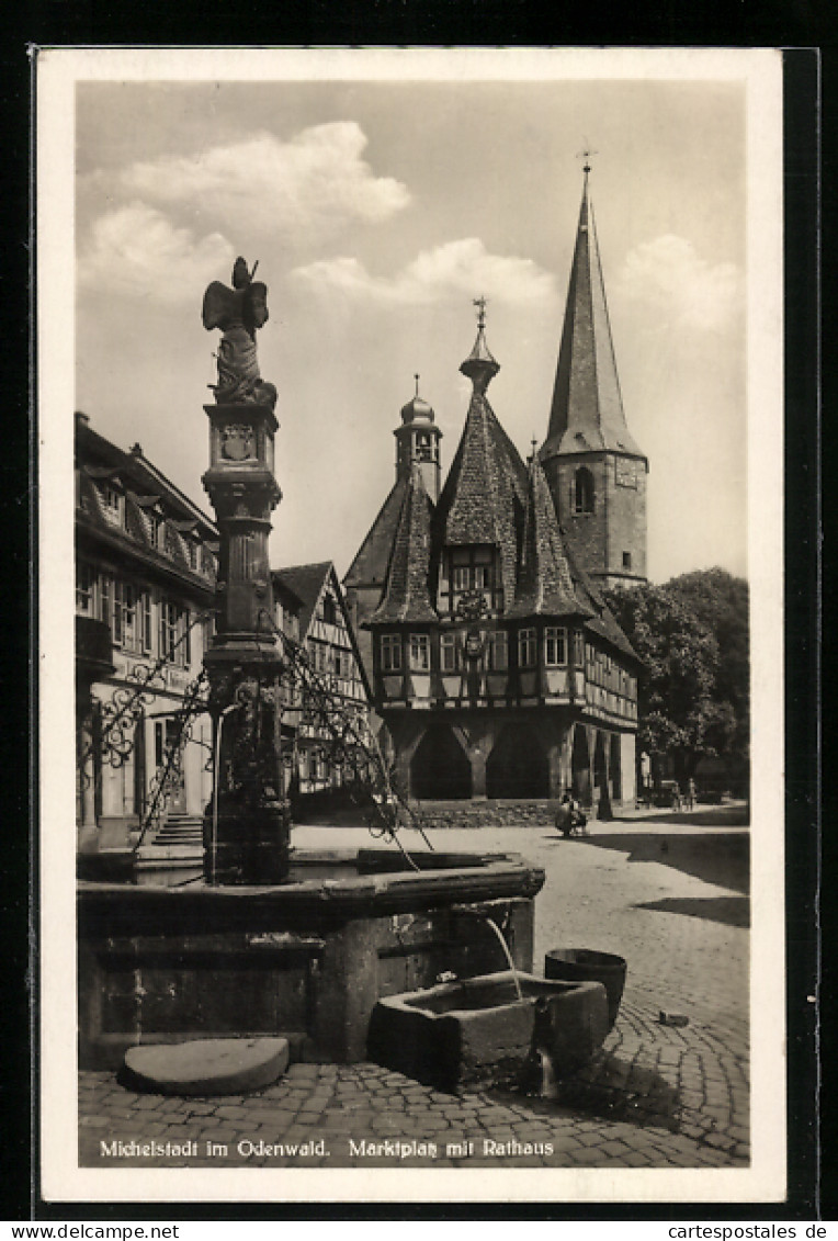 AK Michelstadt / Odw., Marktplatz Mit Rathaus  - Michelstadt