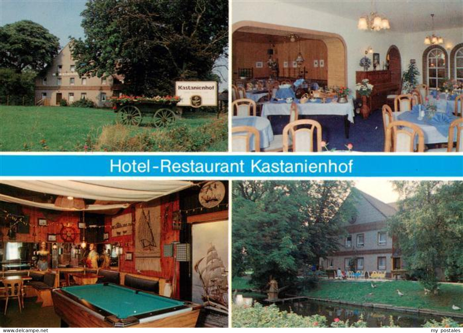 73930100 Krummhoern Hotel Restaurant Kastanienhof Gastraeume Billardzimmer Park - Krummhoern