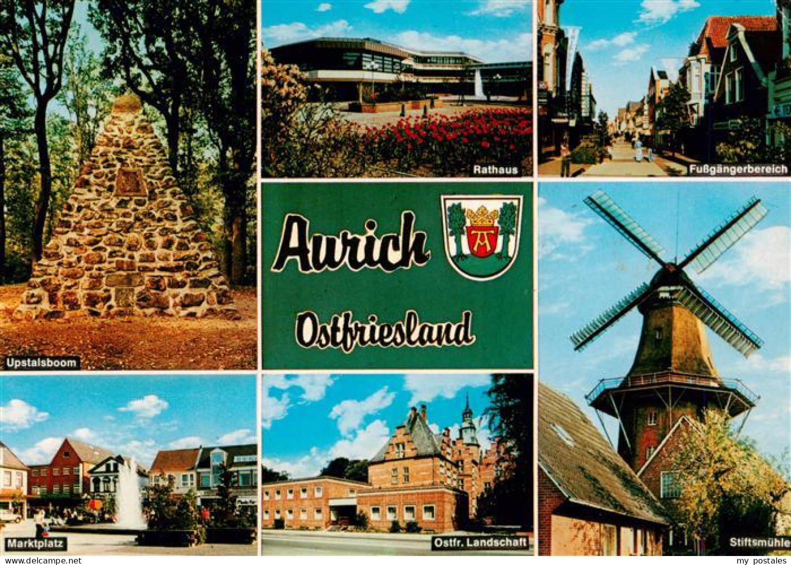 73930072 Aurich_Ostfriesland Upstalsboom Rathaus Fussgaengerzone Marktplatz Ostf - Aurich