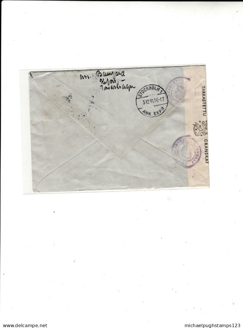 Finland / Express Airmail / Censorship / Sweden - Autres & Non Classés