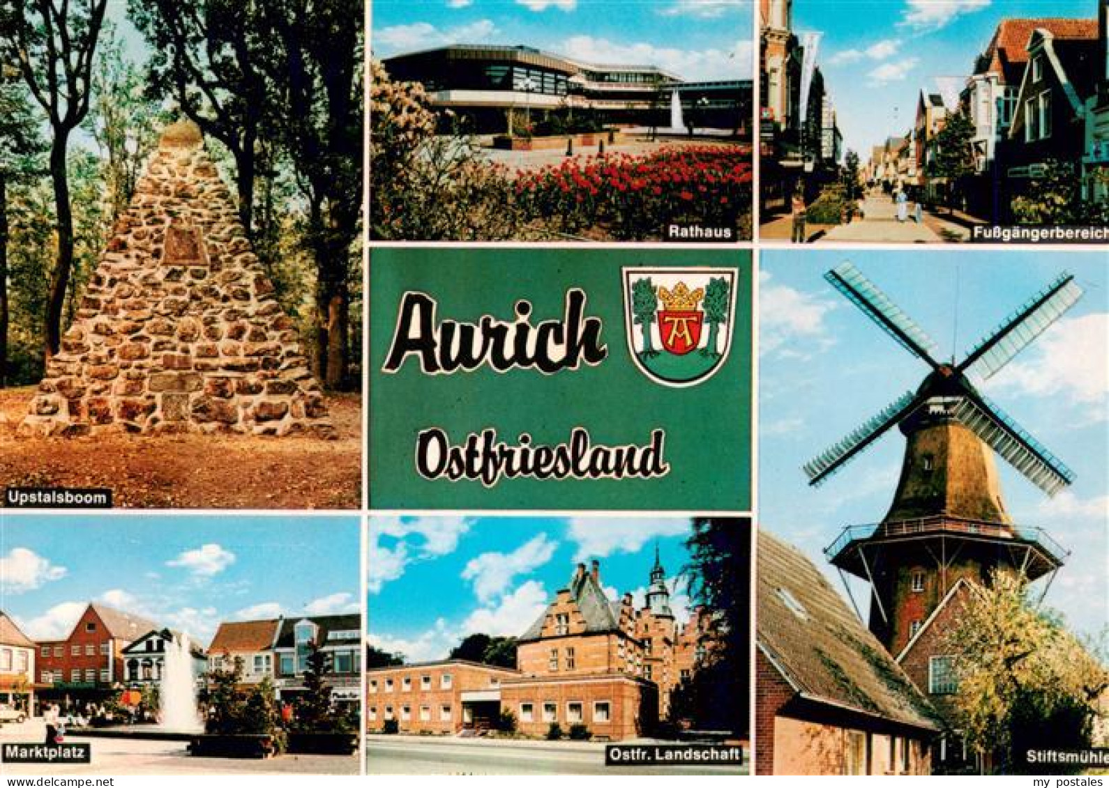 73930055 Aurich_Ostfriesland Upstalsboom Rathaus Fussgaengerzone Marktplatz Ostf - Aurich