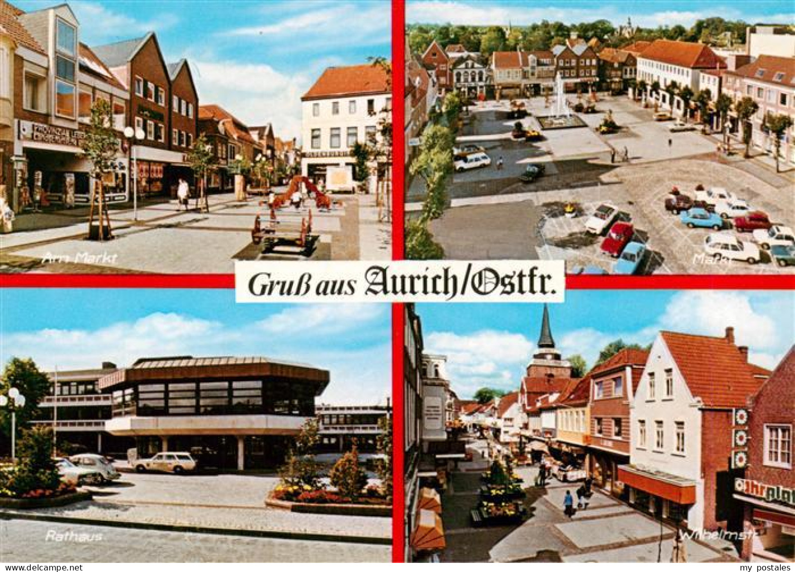 73930052 Aurich_Ostfriesland Am Markt Marktplatz Rathaus Wilhelmstrasse - Aurich