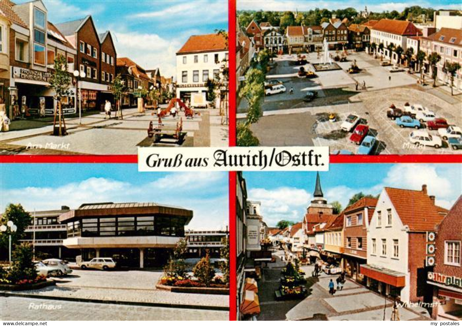 73930050 Aurich_Ostfriesland Marktplatz Markt Rathaus Wilhelmstrasse - Aurich