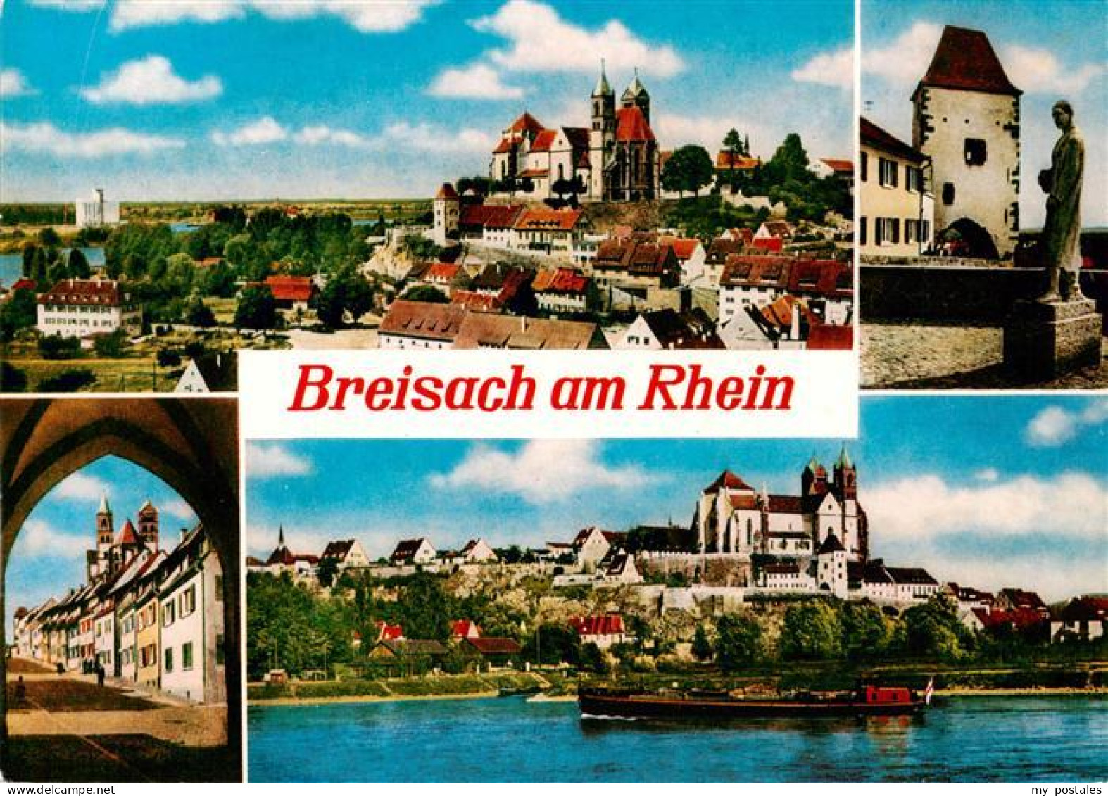 73930024 Breisach_Rhein Stadtpanorama Blick Zum St. Stephansmuenster Rheinschiff - Breisach