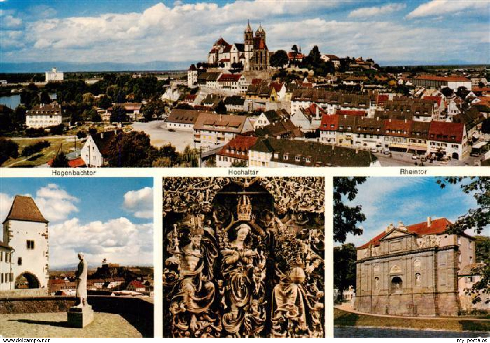 73930018 Breisach_Rhein Panorama Mit St. Stephansmuenster Fresken Denkmal Statue - Breisach