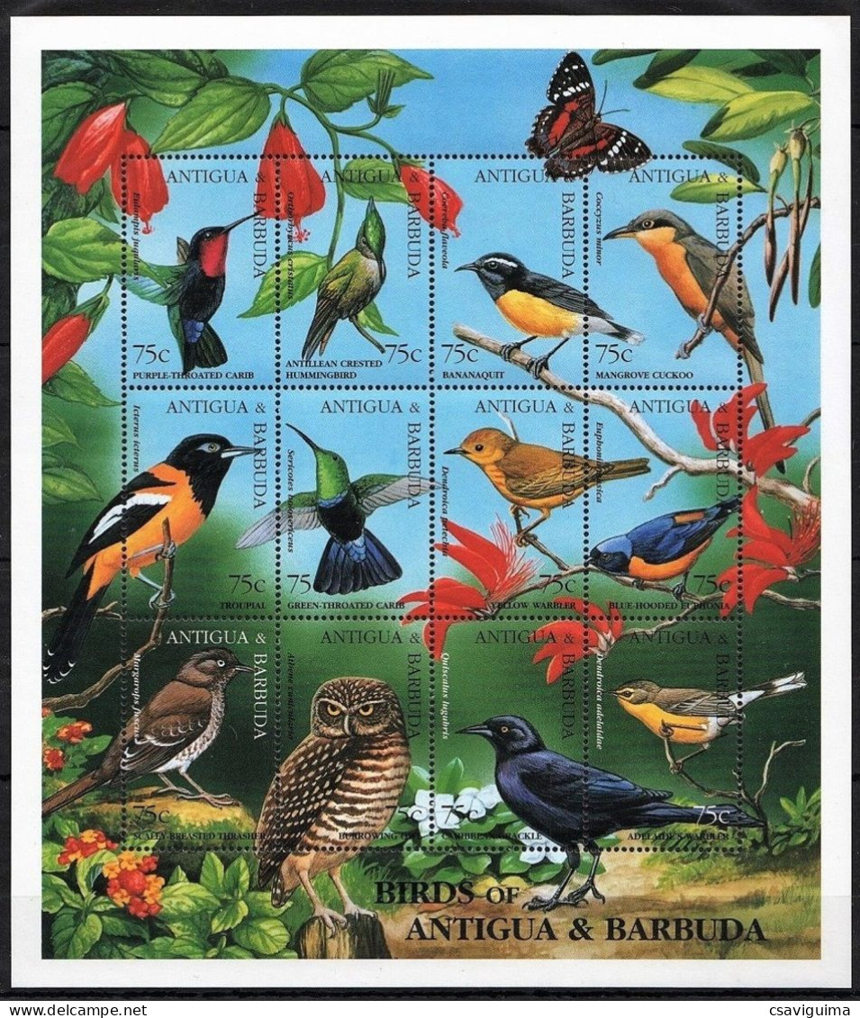 Antigua & Barbuda - 1995 - Hummingbirds, Owl - Yv 1931/42 - Altri & Non Classificati